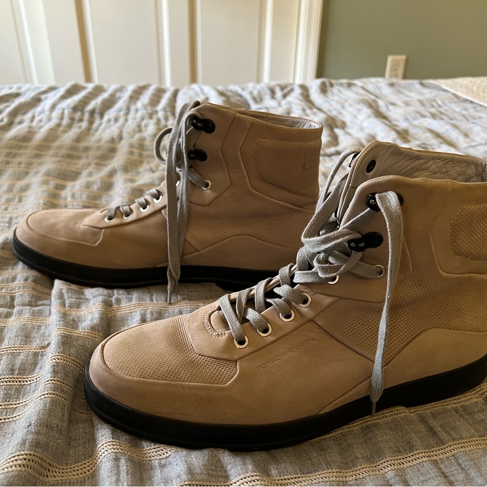 Porsche Design Shoes P’1700 Men’s Beige Lace Up Leather Shoes Men’s Size 9